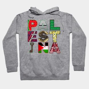 PALESTINA - Palestine Symbols - Front Hoodie